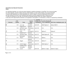 Final Draft AccelTest Extended Character Table Handout