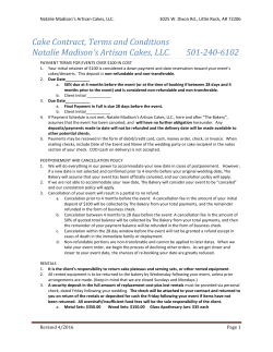 Cake Contract, Terms and Conditions Natalie Madison`s Artisan
