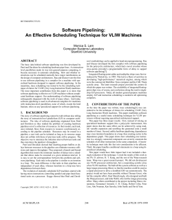 Software Pipelining: An Effective Scheduling Technique for VLIW