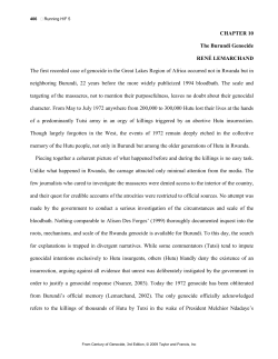 CHAPTER 10 The Burundi Genocide REN&Eacute; LEMARCHAND The