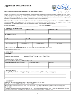 Application for Employment