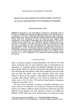 Objective and subjective indicators: Effects of scale