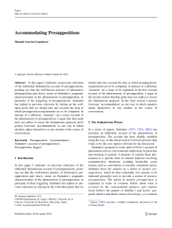 Accommodating Presuppositions