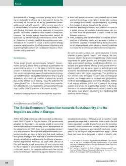 The Socio-Economic Transition towards Sustainability and its