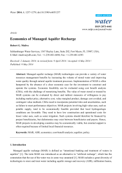 Economics of Managed Aquifer Recharge
