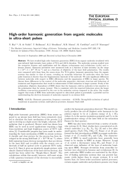 High-order harmonic generation from organic molecules in
