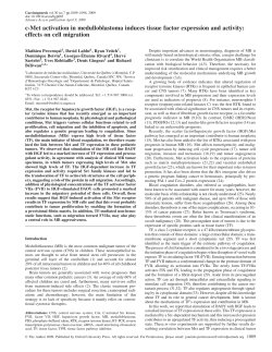 c-Met activation in medulloblastoma induces tissue factor