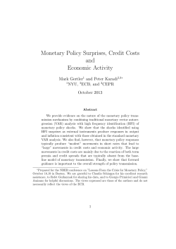Monetary Policy Surprises, Credit Costs and