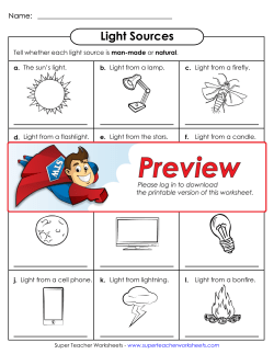 Light Sources Man-Made vs Natural