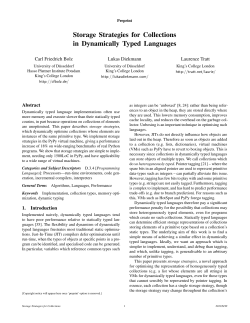 Storage Strategies for Collections in Dynamically Typed