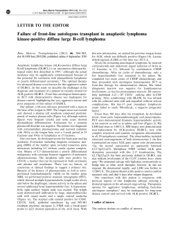 Failure of front-line autologous transplant in anaplastic