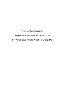 Tech Spec for Single Phase 10-60 A Meter