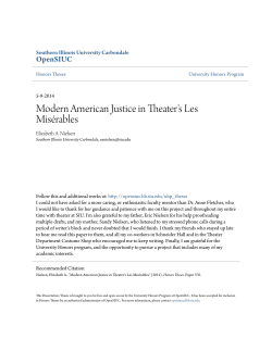 Modern American Justice in Theater`s Les Mis&Atilde;&copy;rables