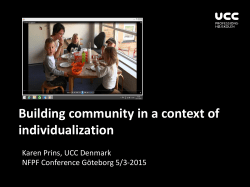 Building community in a context of individualization