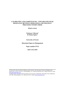 CAPABILITIES AND COMPETENCIES