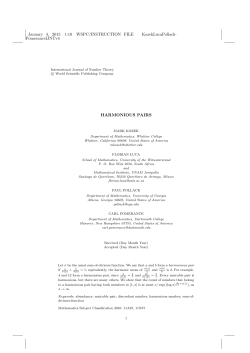Harmonious pairs - Dartmouth Math Home