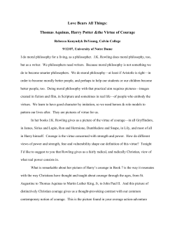 Harry Potter and the Virtue of Courage