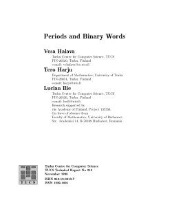 Periods and Binary Words
