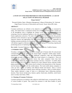 A STUDY OF CONSUMER PREFERENCE FOR SMARTPHONE: A