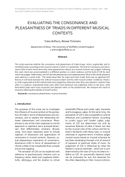 EVALUATING THE CONSONANCE AND PLEASANTNESS OF