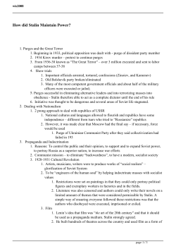 How did Stalin Maintain Power?