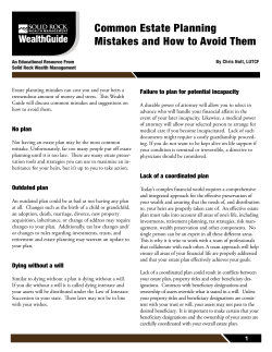 Common Estate Planning Mistakes