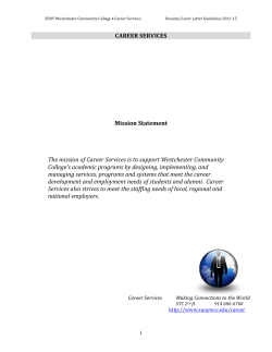 Cover Letters - Westchester Community College