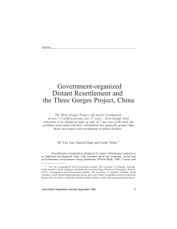 Government-organized Distant Resettlement and the Three Gorges