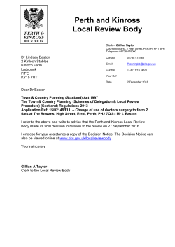 Letter to Applicant - Perth and Kinross Council