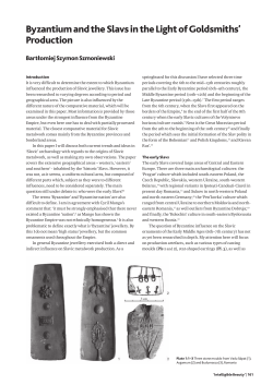 Byzantium and the Slavs in the Light of Goldsmiths