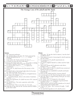 Dr. Jekyll and Mr. Hyde Crossword Puzzle