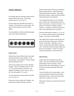 Lottery Winners Level 1