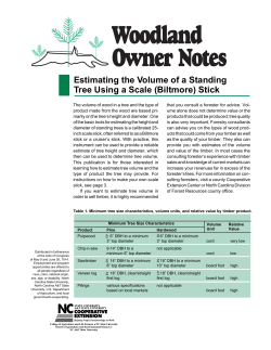 Estimating the Volume of a Standing Tree Using a Scale Stick