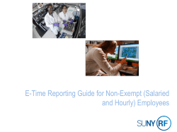 E-Time Reporting Guide for Non-Exempt (Salaried and Hourly