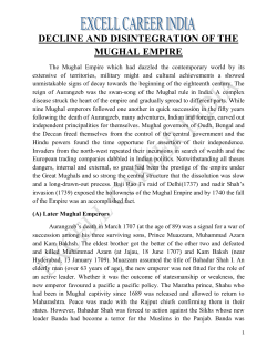 decline and disintegration of the mughal empire