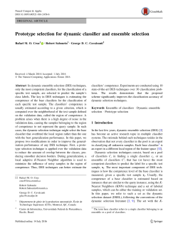 Prototype selection for dynamic classifier and ensemble