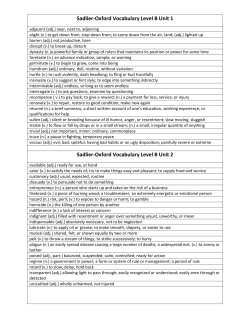 Sadlier-Oxford Vocabulary Level B Unit 1