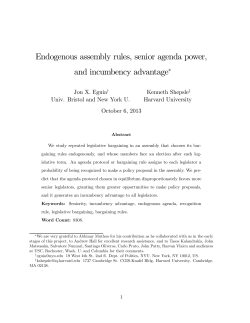 Endogenous assembly rules, senior agenda power, and