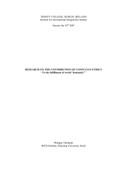 confucian ethics - Trinity College Dublin