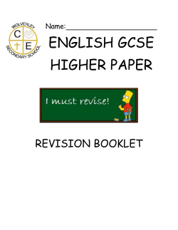 ENGLISH GCSE HIGHER PAPER
