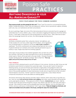 Garage Hazards - Missouri Poison Center
