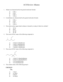 OChem ACS Review 2 Alkanes