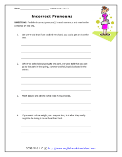 Incorrect Pronouns - English Worksheets Land
