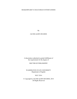 SHAKESPEARE`S CHAUCERIAN ENTERTAINERS By JACOB