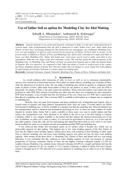 Use of Saline Soil as option for Modeling Clay for Idol Making