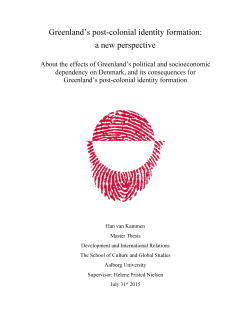 Greenland`s post-colonial identity formation: a new perspective