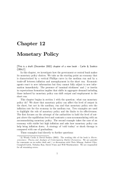 Chapter 12 Monetary Policy