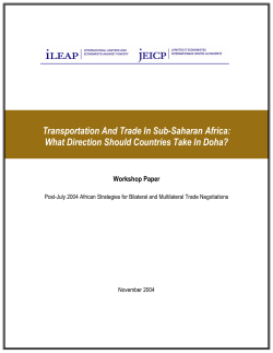Transportation And Trade In Sub-Saharan Africa: What