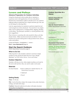Levers and Pulleys - Boston Schoolyard Initiative