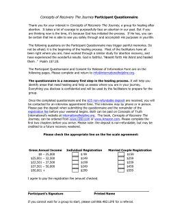 Fill out questionnaire - International Helpline for Abortion Recovery